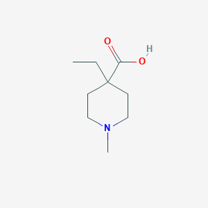 molecular formula C9H17NO2 B13279714 4-Ethyl-1-methylpiperidine-4-carboxylic acid 