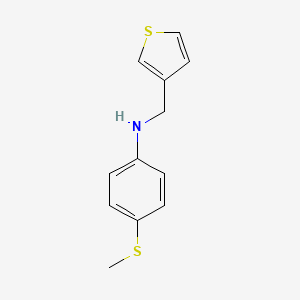 molecular formula C12H13NS2 B13279722 4-(Methylsulfanyl)-N-(thiophen-3-ylmethyl)aniline 