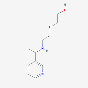 molecular formula C11H18N2O2 B13279730 2-(2-{[1-(Pyridin-3-yl)ethyl]amino}ethoxy)ethan-1-ol 