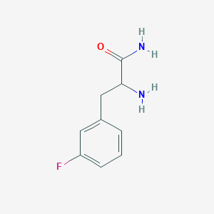 molecular formula C9H11FN2O B13279741 2-Amino-3-(3-fluorophenyl)propanamide 