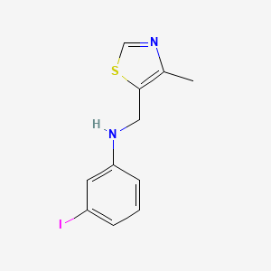 molecular formula C11H11IN2S B13279745 3-iodo-N-[(4-methyl-1,3-thiazol-5-yl)methyl]aniline 