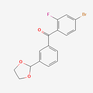 4-Bromo-3'-(1,3-dioxolan-2-YL)-2-fluorobenzophenone