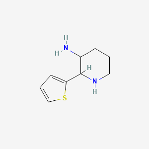 molecular formula C9H14N2S B13279752 2-(Thiophen-2-YL)piperidin-3-amine 
