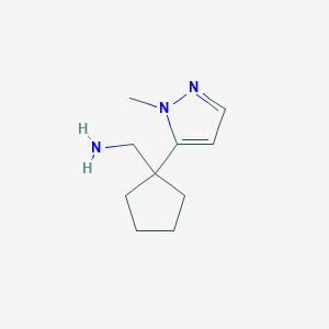 molecular formula C10H17N3 B13279753 [1-(1-Methyl-1H-pyrazol-5-yl)cyclopentyl]methanamine 