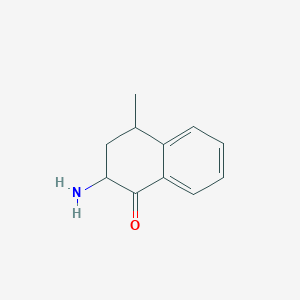 molecular formula C11H13NO B13279758 2-Amino-4-methyl-1,2,3,4-tetrahydronaphthalen-1-one 
