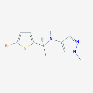 molecular formula C10H12BrN3S B13279763 N-[1-(5-Bromothiophen-2-yl)ethyl]-1-methyl-1H-pyrazol-4-amine 