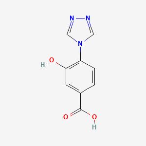 molecular formula C9H7N3O3 B13279765 3-Hydroxy-4-(4H-1,2,4-triazol-4-yl)benzoic acid 