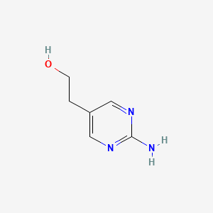 molecular formula C6H9N3O B13279771 2-(2-Aminopyrimidin-5-yl)ethan-1-ol 