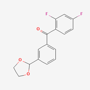 2,4-Difluoro-3'-(1,3-dioxolan-2-YL)benzophenone