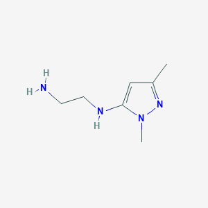 molecular formula C7H14N4 B13279785 N-(2-Aminoethyl)-1,3-dimethyl-1H-pyrazol-5-amine 
