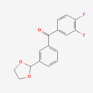 3,4-Difluoro-3'-(1,3-dioxolan-2-YL)benzophenone