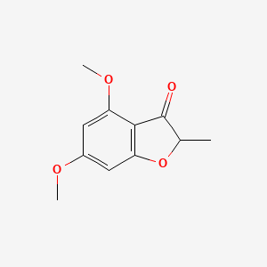 molecular formula C11H12O4 B13279790 4,6-Dimethoxy-2-methyl-2,3-dihydro-1-benzofuran-3-one 