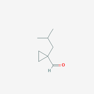 molecular formula C8H14O B13279798 1-(2-Methylpropyl)cyclopropane-1-carbaldehyde 