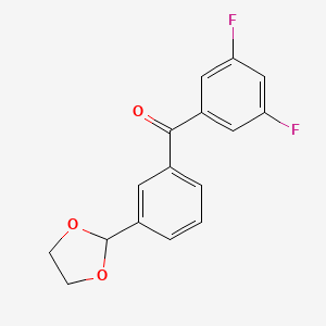 3,5-Difluoro-3'-(1,3-dioxolan-2-YL)benzophenone