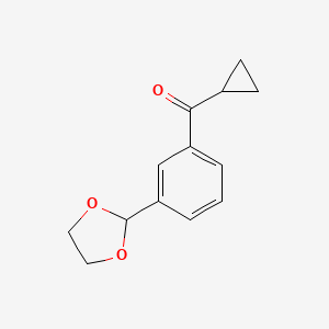 Cyclopropyl 3-(1,3-dioxolan-2-YL)phenyl ketone