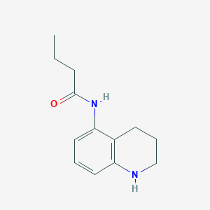 molecular formula C13H18N2O B13279827 N-(1,2,3,4-Tetrahydroquinolin-5-YL)butanamide 