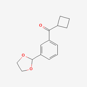 Cyclobutyl 3-(1,3-dioxolan-2-YL)phenyl ketone