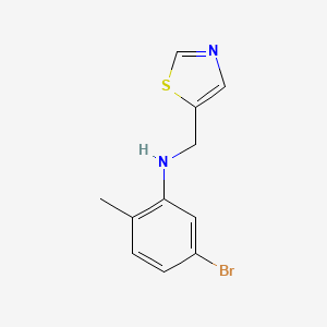 molecular formula C11H11BrN2S B13279833 5-Bromo-2-methyl-N-(thiazol-5-ylmethyl)aniline 