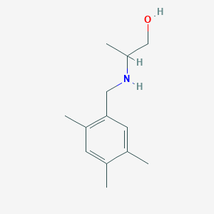 molecular formula C13H21NO B13279843 2-{[(2,4,5-Trimethylphenyl)methyl]amino}propan-1-ol 
