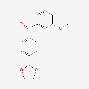B1327985 4'-(1,3-Dioxolan-2-YL)-3-methoxybenzophenone CAS No. 898759-88-1