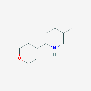 molecular formula C11H21NO B13279853 5-Methyl-2-(oxan-4-yl)piperidine 