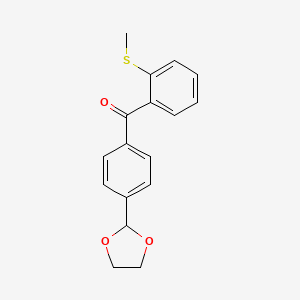 B1327987 [4-(1,3-Dioxolan-2-yl)phenyl][2-(methylsulfanyl)phenyl]methanone CAS No. 898760-02-6