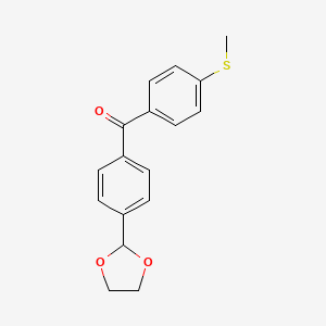 [4-(1,3-Dioxolan-2-yl)phenyl][4-(methylsulfanyl)phenyl]methanone
