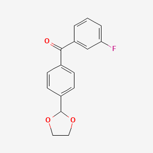 4'-(1,3-Dioxolan-2-YL)-3-fluorobenzophenone