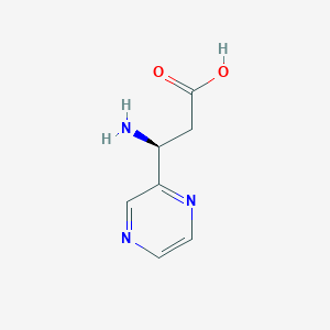 molecular formula C7H9N3O2 B13279914 (3S)-3-amino-3-pyrazin-2-ylpropanoicacid 