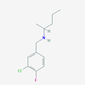 molecular formula C12H17ClFN B13279932 [(3-Chloro-4-fluorophenyl)methyl](pentan-2-yl)amine 