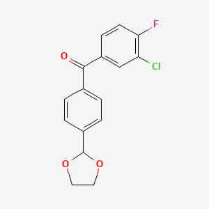 3-Chloro-4'-(1,3-dioxolan-2-YL)-4-fluorobenzophenone