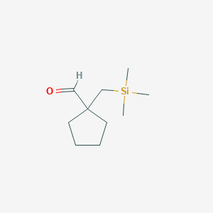 molecular formula C10H20OSi B13279951 1-[(Trimethylsilyl)methyl]cyclopentane-1-carbaldehyde 