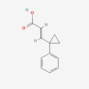 molecular formula C12H12O2 B13279995 (2E)-3-(1-Phenylcyclopropyl)prop-2-enoic acid 