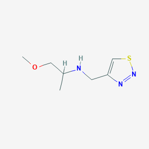 molecular formula C7H13N3OS B13280000 (1-Methoxypropan-2-yl)(1,2,3-thiadiazol-4-ylmethyl)amine 