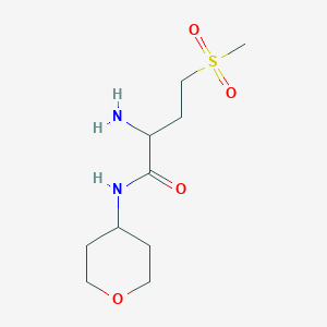 molecular formula C10H20N2O4S B13280002 2-Amino-4-methanesulfonyl-N-(oxan-4-YL)butanamide 