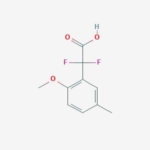 molecular formula C10H10F2O3 B13280003 2,2-Difluoro-2-(2-methoxy-5-methylphenyl)acetic acid 