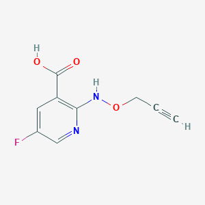 molecular formula C9H7FN2O3 B13280007 5-Fluoro-2-[(prop-2-yn-1-yloxy)amino]pyridine-3-carboxylic acid 