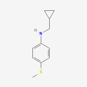 molecular formula C11H15NS B13280026 N-(cyclopropylmethyl)-4-(methylsulfanyl)aniline 