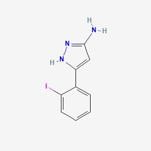 molecular formula C9H8IN3 B13280046 3-(2-Iodophenyl)-1H-pyrazol-5-amine 