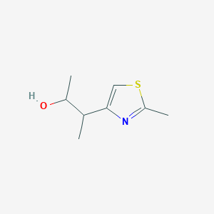 molecular formula C8H13NOS B13280056 3-(2-Methyl-1,3-thiazol-4-yl)butan-2-ol 