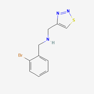 molecular formula C10H10BrN3S B13280088 [(2-Bromophenyl)methyl](1,2,3-thiadiazol-4-ylmethyl)amine 