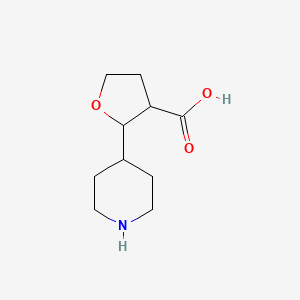 molecular formula C10H17NO3 B13280107 2-(Piperidin-4-yl)oxolane-3-carboxylic acid 