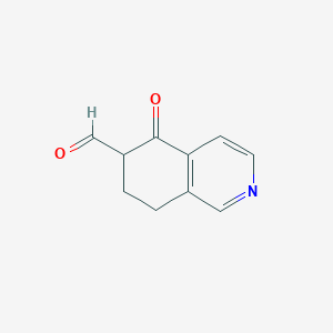molecular formula C10H9NO2 B13280114 5,6,7,8-Tetrahydro-5-oxo-6-isoquinolinecarboxaldehyde 