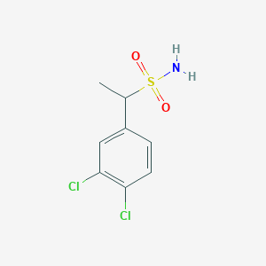 molecular formula C8H9Cl2NO2S B13280148 1-(3,4-Dichlorophenyl)ethane-1-sulfonamide 