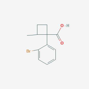 molecular formula C12H13BrO2 B13280174 1-(2-Bromophenyl)-2-methylcyclobutane-1-carboxylic acid 