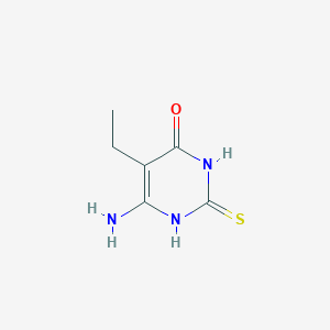 molecular formula C6H9N3OS B13280213 6-Amino-5-ethyl-2-sulfanylpyrimidin-4-OL 