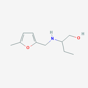 molecular formula C10H17NO2 B13280216 2-{[(5-Methylfuran-2-yl)methyl]amino}butan-1-ol 