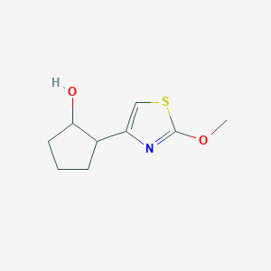 molecular formula C9H13NO2S B13280235 2-(2-Methoxy-1,3-thiazol-4-yl)cyclopentan-1-ol 