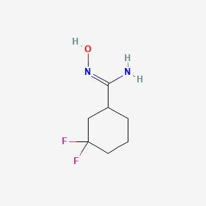 molecular formula C7H12F2N2O B13280240 3,3-Difluoro-N'-hydroxycyclohexane-1-carboximidamide 