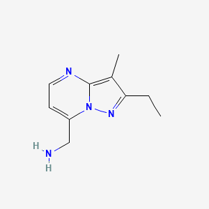molecular formula C10H14N4 B13280246 {2-Ethyl-3-methylpyrazolo[1,5-a]pyrimidin-7-yl}methanamine 